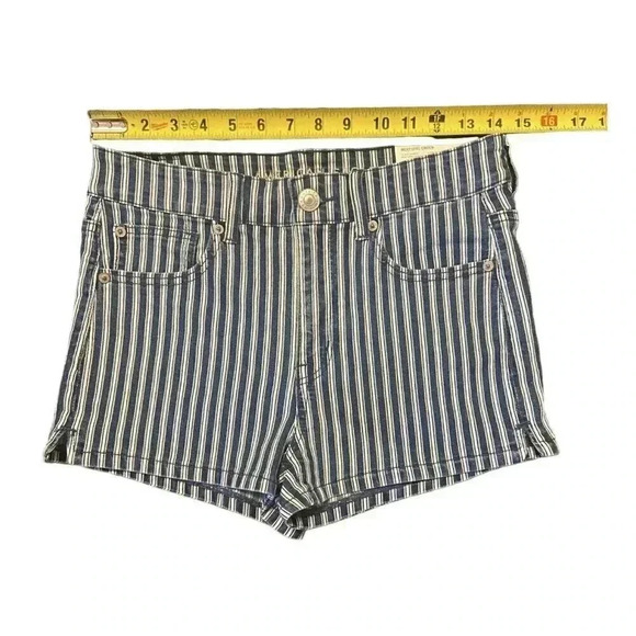 American Eagle Hi Rise Shortie Blue Striped Next Level Stretch Size 8 NWT - Picture 3 of 9